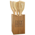 5 Piece Bamboo Utensil Set